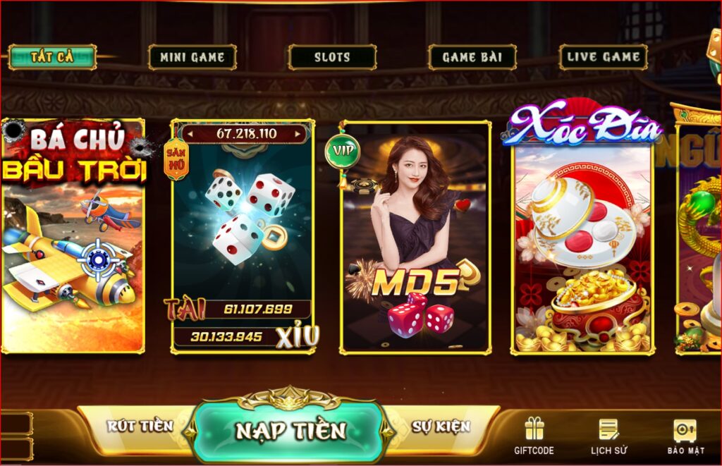 Giao diện cổng game iWinclub.tv